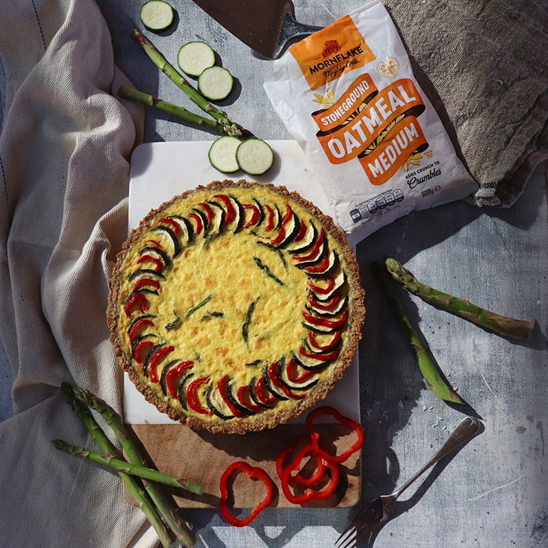 Sweet Pepper, Courgette and Asparagus Oat Based Quiche – Mornflake - Mighty Oats