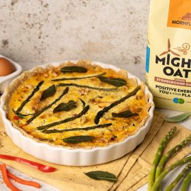 Sweet Pepper, Courgette and Asparagus Oat Based Quiche