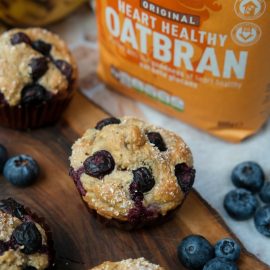 Banana, Blueberry & Oat Bran Muffins