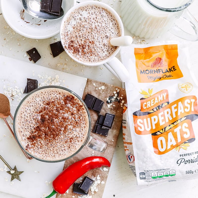 Vegan Hot Chocolate & Chilli Oat Mylk – Mornflake - Mighty Oats