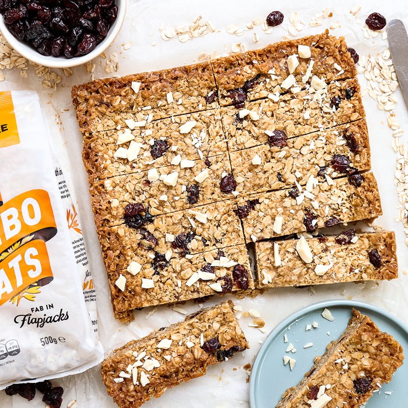Winning Recipe White Chocolate & Cranberry Flapjack Recipe from the Mornflake Mighty Oats