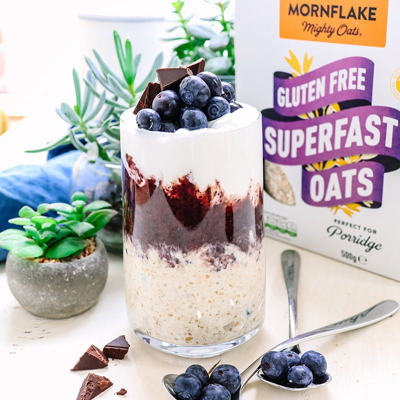 Blueberry and Flaxseed Bircher – Mornflake - Mighty Oats