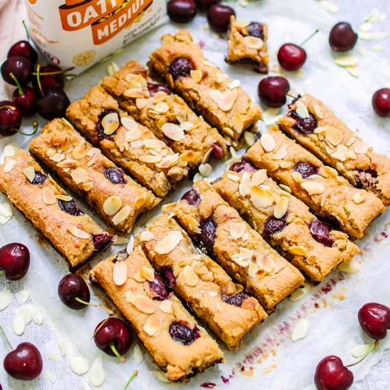 Cherry Oat Bakewell Bars