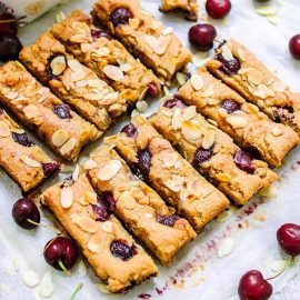 Cherry Oat Bakewell Bars