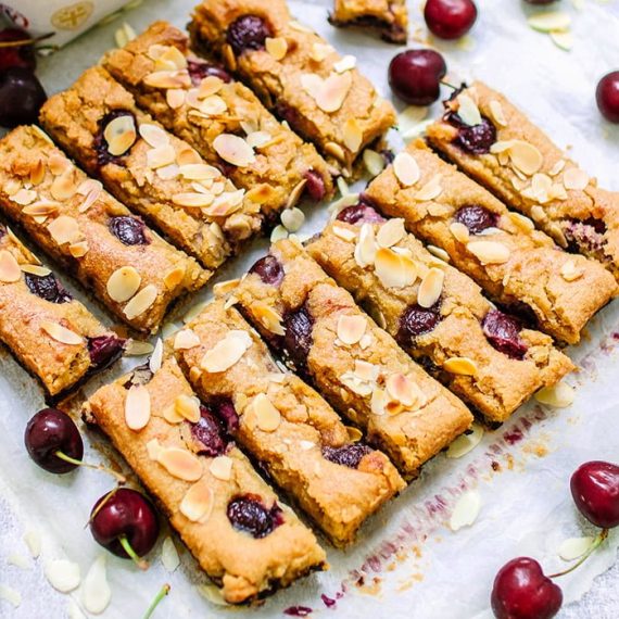 Cherry Oat Bakewell Bars
