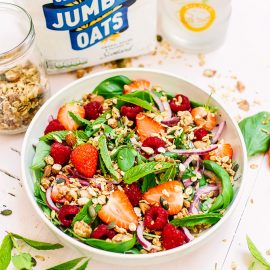 Summer Berry Salad with Oat & Almond Crunch