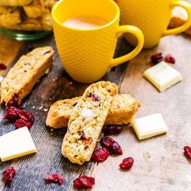 White Chocolate, Orange and Cranberry Biscotti