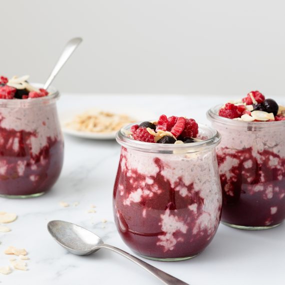 Berry Beet Chia Oat Pudding