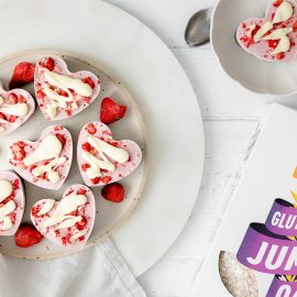 Mini Strawberry Heart-Shaped Cheesecakes