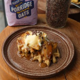 Banoffee Waffles with Salted Caramel Sauce