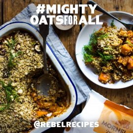 Veggie Bake with a Nutty, Oat Crumble