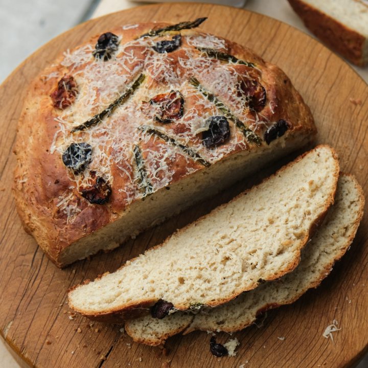 Sun-dried Tomato, Olive + Asparagus Picnic Bread