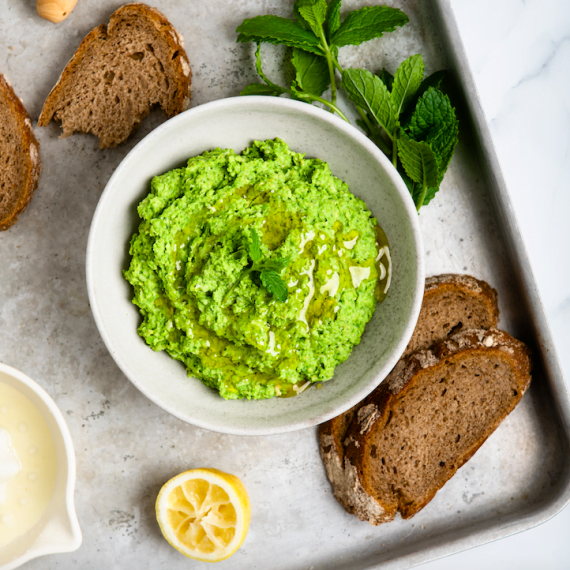 Spring Pea, Broad Bean + Mint Hummus