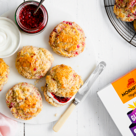 Raspberry Coconut Scones