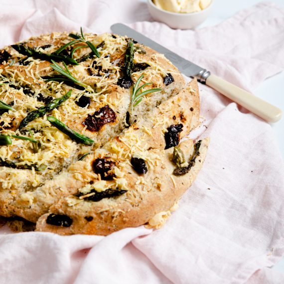 Sun-dried Tomato, Olive + Asparagus Picnic Bread