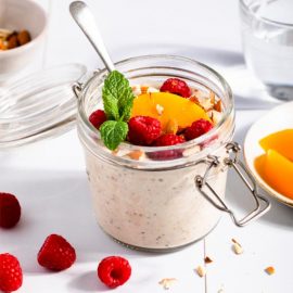 Peach Melba Overnight Oats