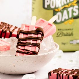 Berry Banana Oat Popsicles