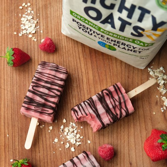 Berry Banana Oat Popsicles