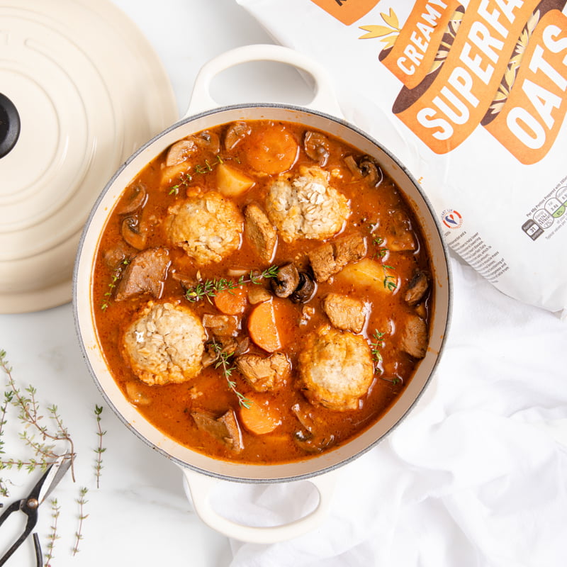 Vegan Stew with Dumplings – Mornflake - Mighty Oats