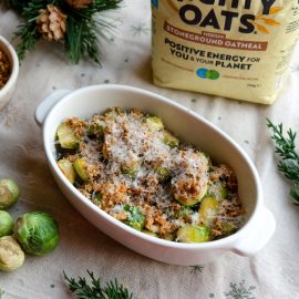 Honey Roasted Sprouts with Garlic Crumbs