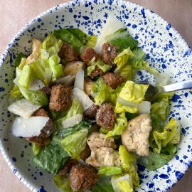 Caesar Salad with Oat Bran Croutons