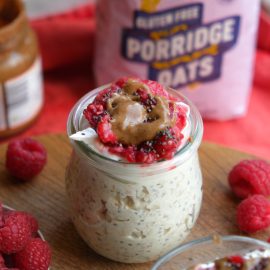 Raspberry Kefir Overnight Oats