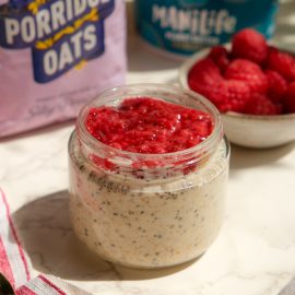 PB & J Overnight Oats