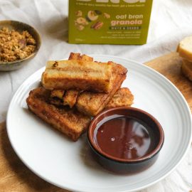 Granola Butter Stuffed Sourdough French Toast