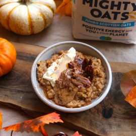 Pumpkin Pie Porridge with Maple Pecans
